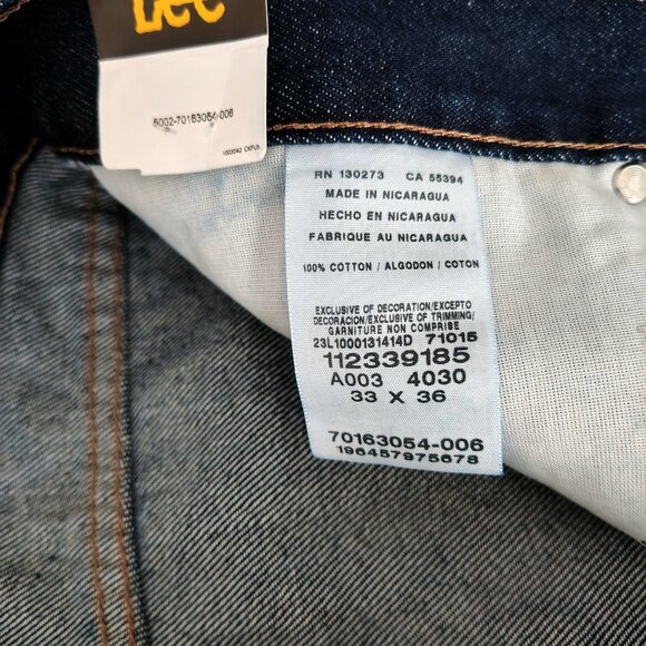 NWT Mens Lee Size 33x36 Color Denim Regular Straight Jeans - Picture 7 of 10